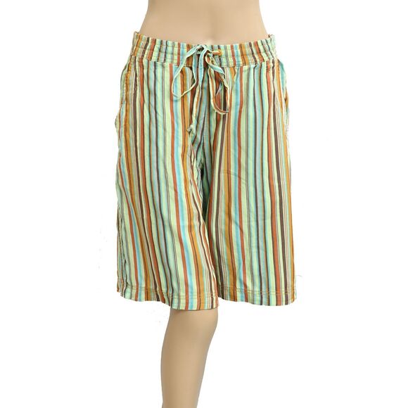 Free People Saylor Poplin Stripe Shorts Printed Mid-Rise Pull-on S NWT 283575 - Picture 8 of 12
